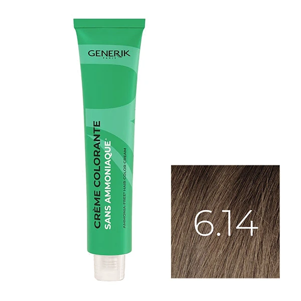 Coloration Sans Paraben N°6.14 Blond Foncé Cendré Cuivré 100ml 1 Coloration Sans Paraben N°6.14 Blond Foncé Cendré Cuivré 100ml