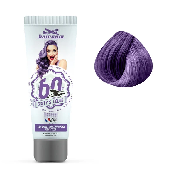 Crème Colorante Sixty's Plum Hairgum 60ml 1 Crème Colorante Sixty's Plum Hairgum 60ml